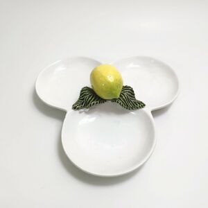 Subtil Caldas da Rainha Portugal Lemon Divided Dish Chipped